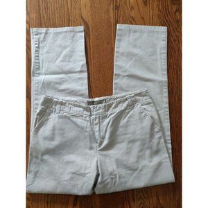 J. Crew size 4 women's pants tan color low rise zip up pockets flat front EUC